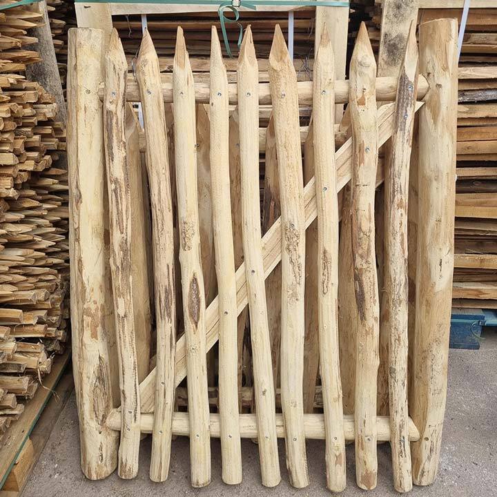 Staketenzaun Tor Premium aus Robinien Holz
