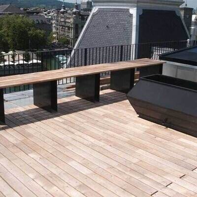 Terrassendiele Robinie, verleimt/keilgezinkt, riffel/egalisiert, Ansicht 3
