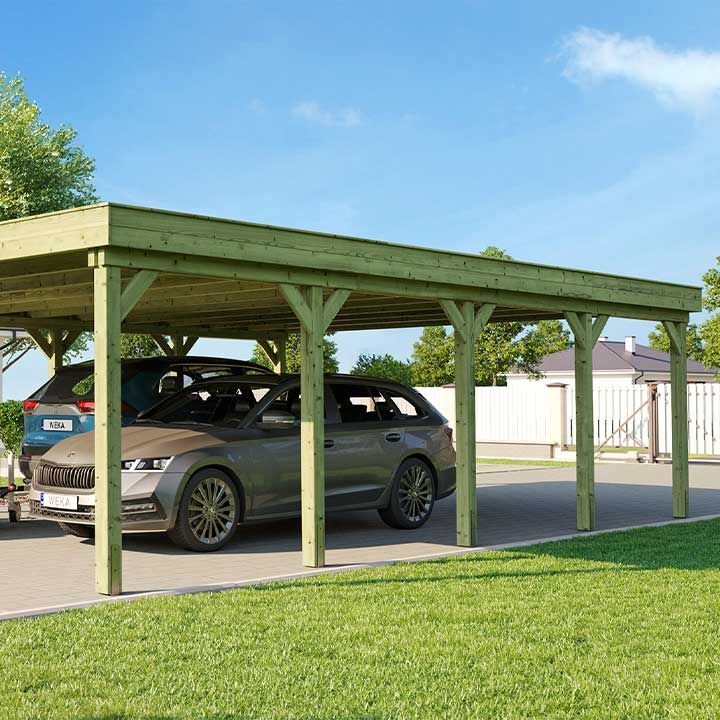 Doppelcarport mit Trapezblech-Dach KDI, Ansicht 9