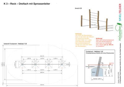 Reck mit Sprossenleiter, Ansicht 3