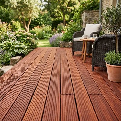 Terrassendiele Bangkirai, Riffel-/Trapezprofil, Ansicht 7