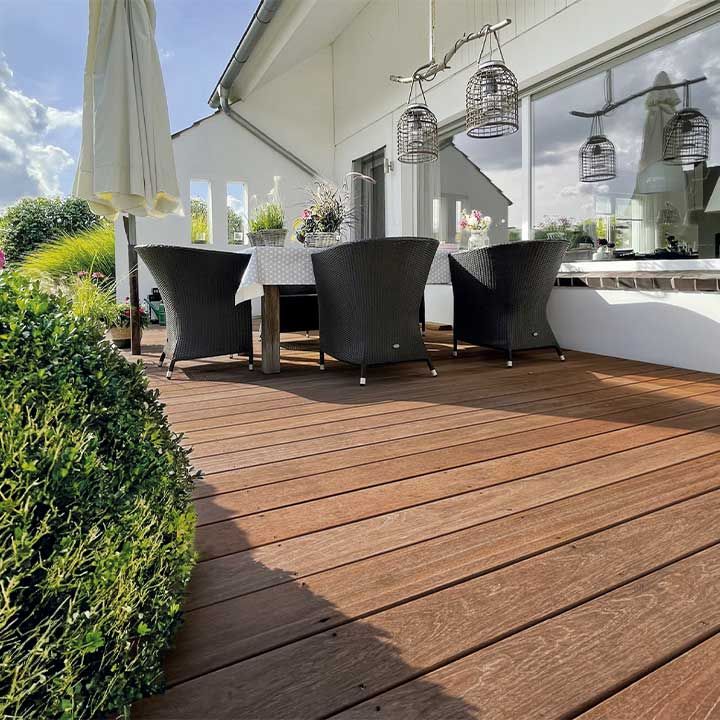 Terrassendiele Bangkirai, beidseitig glatt